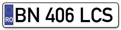 Placuta inmatriculare numar auto  BN-406-LCS, BN 406 LCS, BN406LCS