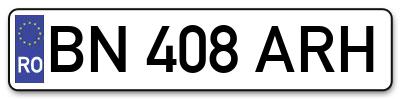 Placuta inmatriculare numar auto  BN-408-ARH, BN 408 ARH, BN408ARH