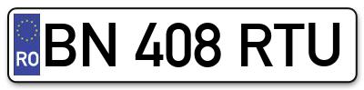 Placuta inmatriculare numar auto  BN-408-RTU, BN 408 RTU, BN408RTU