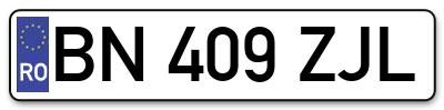 Placuta inmatriculare numar auto  BN-409-ZJL, BN 409 ZJL, BN409ZJL