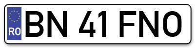 Placuta inmatriculare numar auto  BN-41-FNO, BN 41 FNO, BN41FNO