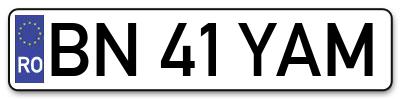 Placuta inmatriculare numar auto  BN-41-YAM, BN 41 YAM, BN41YAM