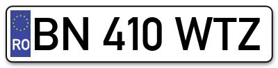 Placuta inmatriculare numar auto  BN-410-WTZ, BN 410 WTZ, BN410WTZ