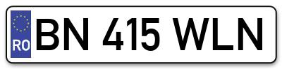 Placuta inmatriculare numar auto  BN-415-WLN, BN 415 WLN, BN415WLN