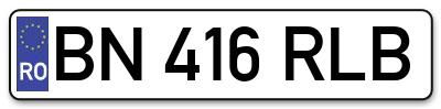 Placuta inmatriculare numar auto  BN-416-RLB, BN 416 RLB, BN416RLB