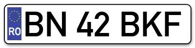 Placuta inmatriculare numar auto  BN-42-BKF, BN 42 BKF, BN42BKF