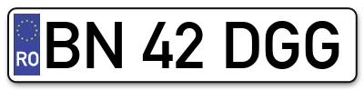 Placuta inmatriculare numar auto  BN-42-DGG, BN 42 DGG, BN42DGG
