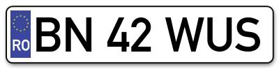 Placuta inmatriculare numar auto  BN-42-WUS, BN 42 WUS, BN42WUS