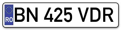Placuta inmatriculare numar auto  BN-425-VDR, BN 425 VDR, BN425VDR