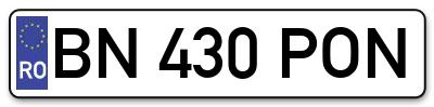 Placuta inmatriculare numar auto  BN-430-PON, BN 430 PON, BN430PON