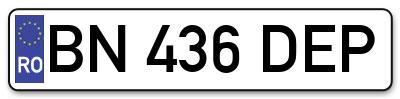 Placuta inmatriculare numar auto  BN-436-DEP, BN 436 DEP, BN436DEP