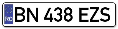 Placuta inmatriculare numar auto  BN-438-EZS, BN 438 EZS, BN438EZS