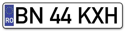 Placuta inmatriculare numar auto  BN-44-KXH, BN 44 KXH, BN44KXH