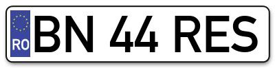 Placuta inmatriculare numar auto  BN-44-RES, BN 44 RES, BN44RES