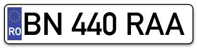 Placuta inmatriculare numar auto  BN-440-RAA, BN 440 RAA, BN440RAA