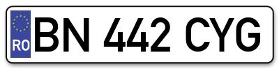 Placuta inmatriculare numar auto  BN-442-CYG, BN 442 CYG, BN442CYG