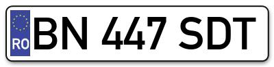 Placuta inmatriculare numar auto  BN-447-SDT, BN 447 SDT, BN447SDT