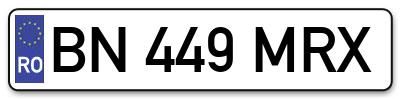 Placuta inmatriculare numar auto  BN-449-MRX, BN 449 MRX, BN449MRX
