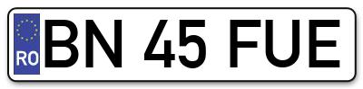 Placuta inmatriculare numar auto  BN-45-FUE, BN 45 FUE, BN45FUE