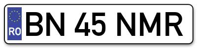 Placuta inmatriculare numar auto  BN-45-NMR, BN 45 NMR, BN45NMR