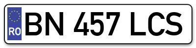 Placuta inmatriculare numar auto  BN-457-LCS, BN 457 LCS, BN457LCS