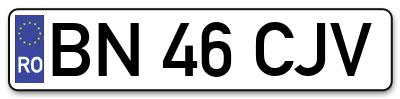 Placuta inmatriculare numar auto  BN-46-CJV, BN 46 CJV, BN46CJV