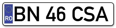 Placuta inmatriculare numar auto  BN-46-CSA, BN 46 CSA, BN46CSA