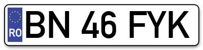 Placuta inmatriculare numar auto  BN-46-FYK, BN 46 FYK, BN46FYK