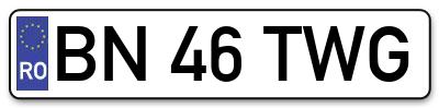 Placuta inmatriculare numar auto  BN-46-TWG, BN 46 TWG, BN46TWG