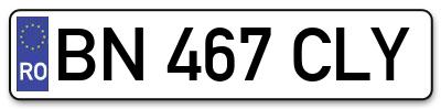 Placuta inmatriculare numar auto  BN-467-CLY, BN 467 CLY, BN467CLY