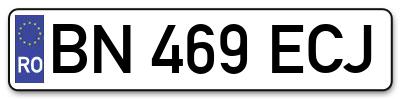 Placuta inmatriculare numar auto  BN-469-ECJ, BN 469 ECJ, BN469ECJ