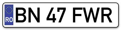 Placuta inmatriculare numar auto  BN-47-FWR, BN 47 FWR, BN47FWR