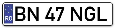 Placuta inmatriculare numar auto  BN-47-NGL, BN 47 NGL, BN47NGL