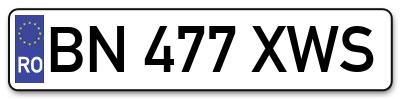 Placuta inmatriculare numar auto  BN-477-XWS, BN 477 XWS, BN477XWS