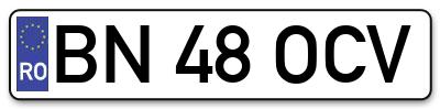 Placuta inmatriculare numar auto  BN-48-OCV, BN 48 OCV, BN48OCV