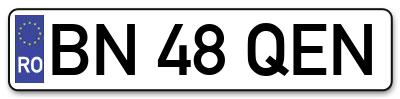 Placuta inmatriculare numar auto  BN-48-QEN, BN 48 QEN, BN48QEN