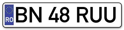 Placuta inmatriculare numar auto  BN-48-RUU, BN 48 RUU, BN48RUU