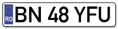 Placuta inmatriculare numar auto  BN-48-YFU, BN 48 YFU, BN48YFU