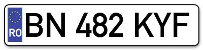 Placuta inmatriculare numar auto  BN-482-KYF, BN 482 KYF, BN482KYF