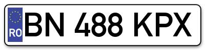 Placuta inmatriculare numar auto  BN-488-KPX, BN 488 KPX, BN488KPX