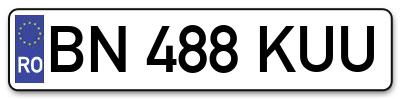 Placuta inmatriculare numar auto  BN-488-KUU, BN 488 KUU, BN488KUU