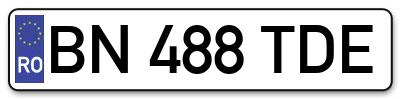 Placuta inmatriculare numar auto  BN-488-TDE, BN 488 TDE, BN488TDE