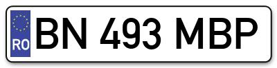 Placuta inmatriculare numar auto  BN-493-MBP, BN 493 MBP, BN493MBP