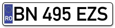 Placuta inmatriculare numar auto  BN-495-EZS, BN 495 EZS, BN495EZS