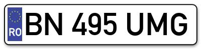 Placuta inmatriculare numar auto  BN-495-UMG, BN 495 UMG, BN495UMG