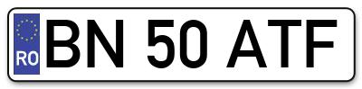 Placuta inmatriculare numar auto  BN-50-ATF, BN 50 ATF, BN50ATF