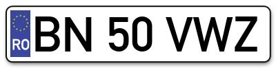 Placuta inmatriculare numar auto  BN-50-VWZ, BN 50 VWZ, BN50VWZ