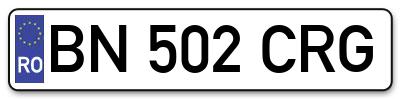 Placuta inmatriculare numar auto  BN-502-CRG, BN 502 CRG, BN502CRG