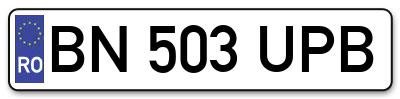 Placuta inmatriculare numar auto  BN-503-UPB, BN 503 UPB, BN503UPB