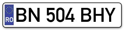 Placuta inmatriculare numar auto  BN-504-BHY, BN 504 BHY, BN504BHY